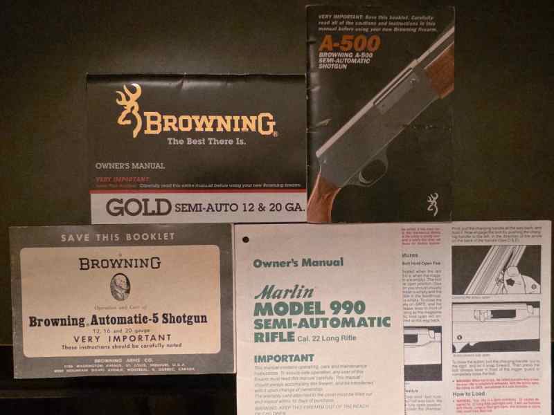 Original Firearm Manuals – Browning &amp; Marlin