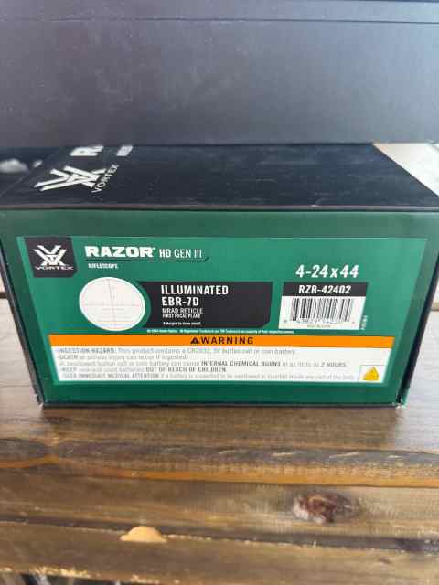 Vortex razer HD 4-24GEN III 3 mrad w/ ADM QD mount