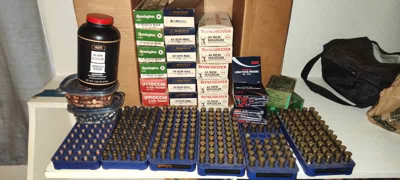 .44 Magnum brass, bullets, primers and