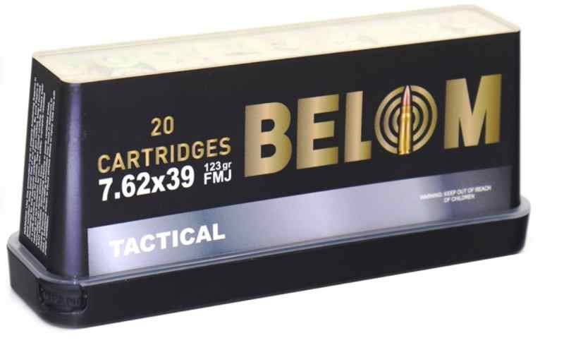 7.62×39 123GR 20RD – BELOM FMJ AMMO (BRASS CASE)