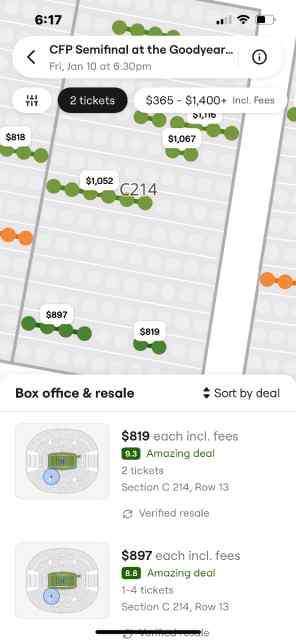 UT football Cotton Bowl tickets club level WTS WTT