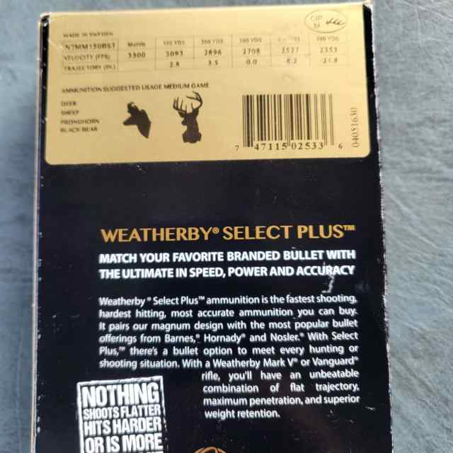 Weatherby 7mm ammo