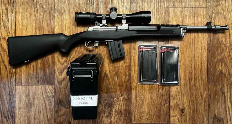 582 Series Ruger Mini 14 w/scope/ammo &amp; 3 mags