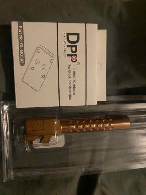 Glock 19 dimpled rose gold barrel with optic mount