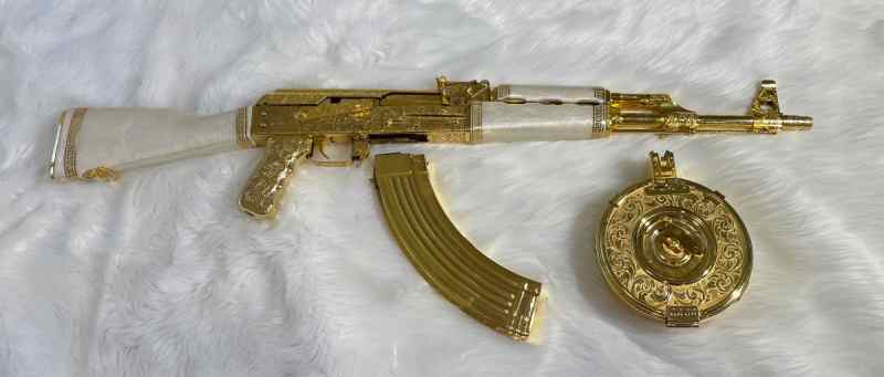 Gold plated engraved AK-47