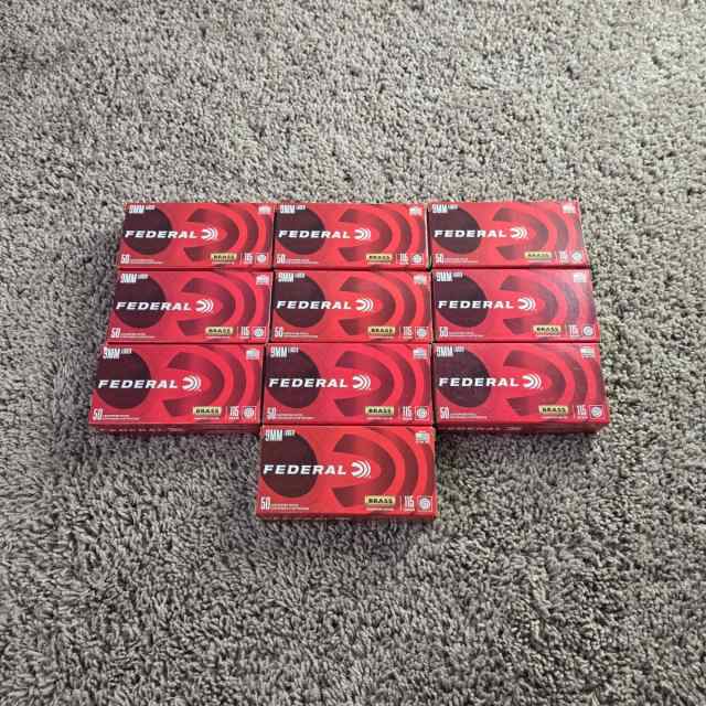 Federal Champion 9mm Luger 115Grain FMJ (10 Boxes)