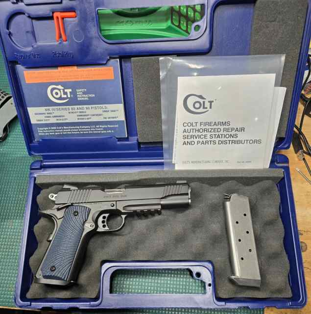 Colt Rail Gun1911 45 Auto (ACP) 5in Black Nitride 