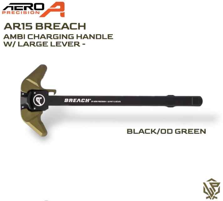 AR15 BREACH AMBI Charging Handle - LRG Lever - ODG