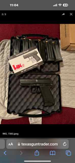 HK USP Compact .40 S&amp;W with 8 mags and holster