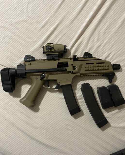 FDE CZ Scorpion Evo 3 S1 9mm Pistol with Brace