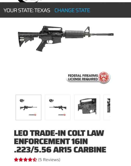 WTB Colt Law Enforcement Carbine trade in 