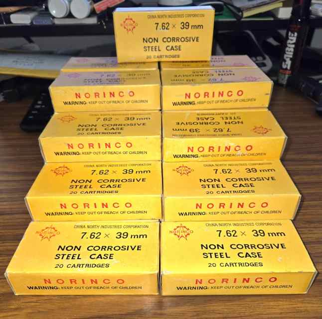 Norinco 7.62x39mm steel core  580rds.