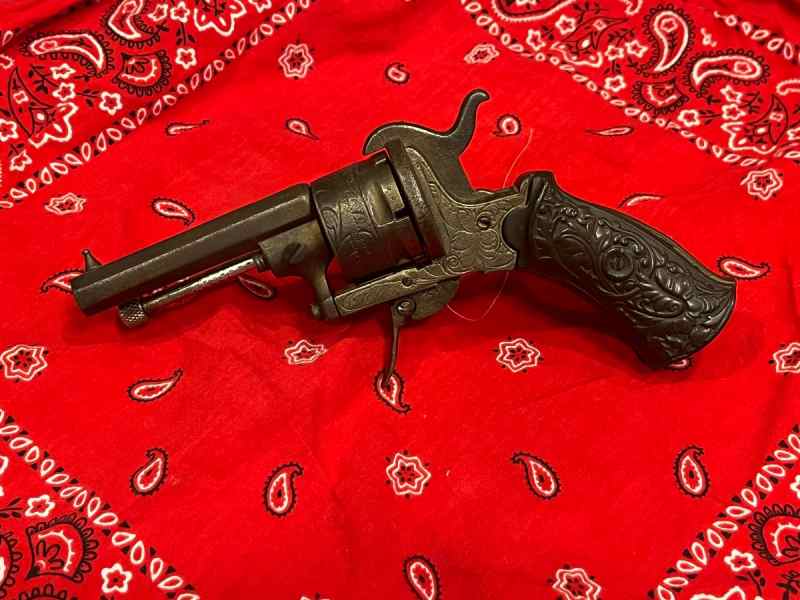 Antique Belgian pin fired revolver