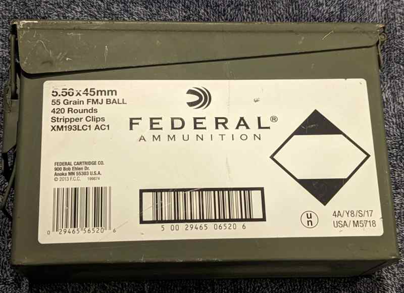 420rds Federal 5.56x45mm 55gr. ball ammo