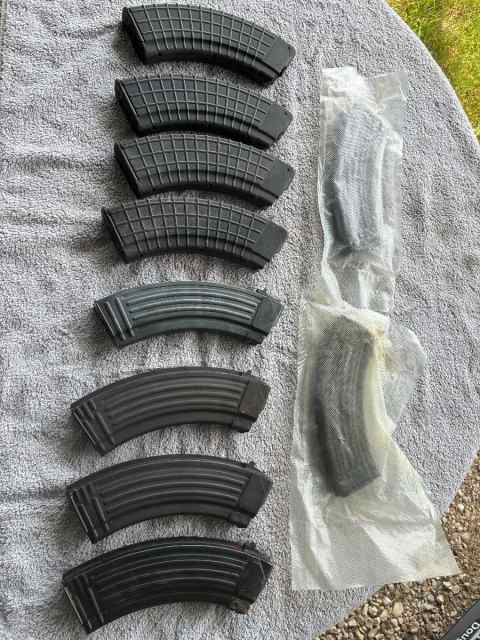 AK-47 magazines, 5 polymer, 6 steel