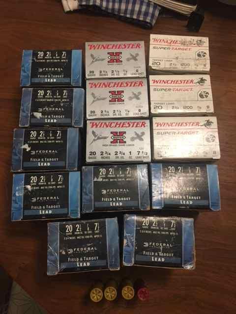 20ga # 7 1/2 &amp; #8 shot 350 shells Fed &amp; Winchester