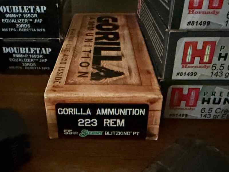 Gorilla 223 Blitz tip ammo box