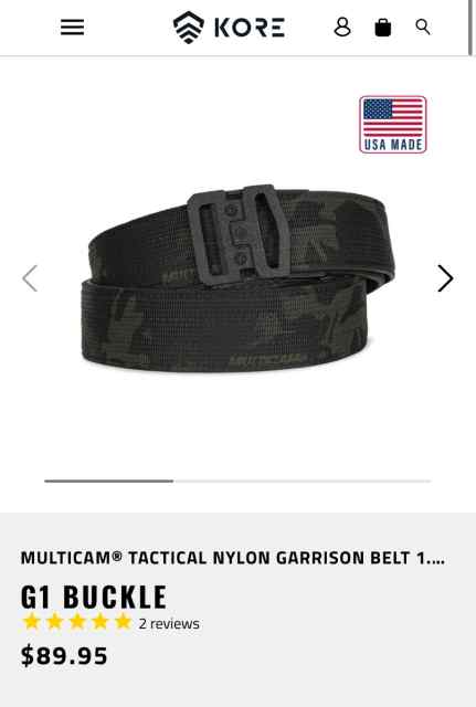 Kore Essentials MULTICAM GARRISON Belt New