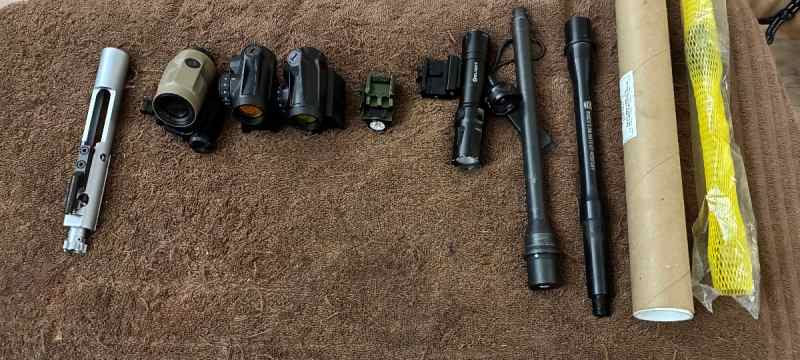 AR-15 parts and optics , lights 