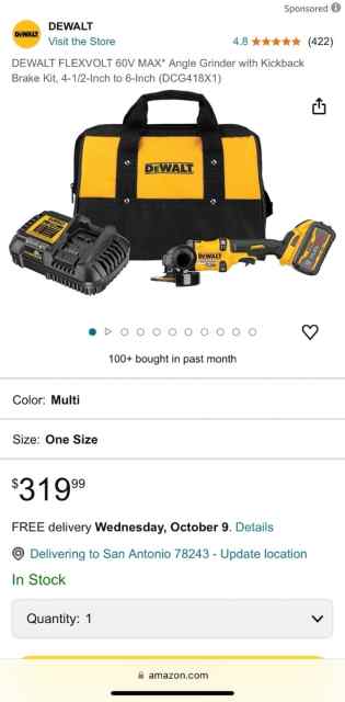 DEWALT FLEXVOLT 60V MAX* Angle Grinder