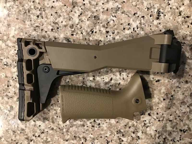 CZ Scorpion OEM FDE folding stock w/matching grip