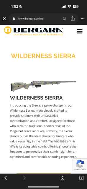 WTT BERGARA B-14 wilderness sierra in 308 for AR10