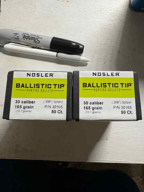 Nosler 30 cal 165gr x100 brand new