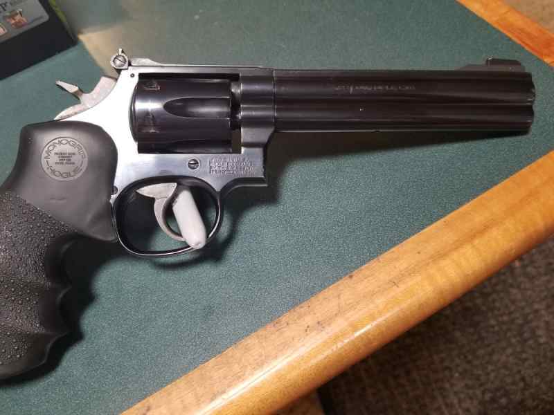 S&amp;W 17-6, full lug 6&quot; 22LR, 6 shot, blued, vg+