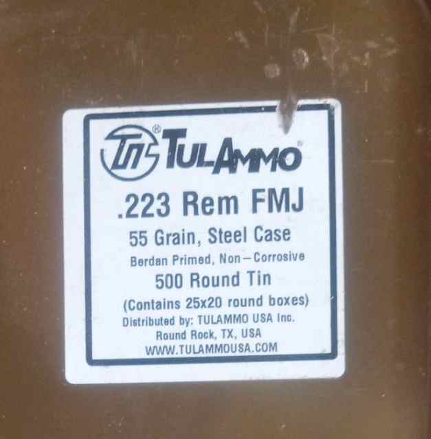 .223 Rem FMJ 55gr - 500 Rounds Sealed Tin