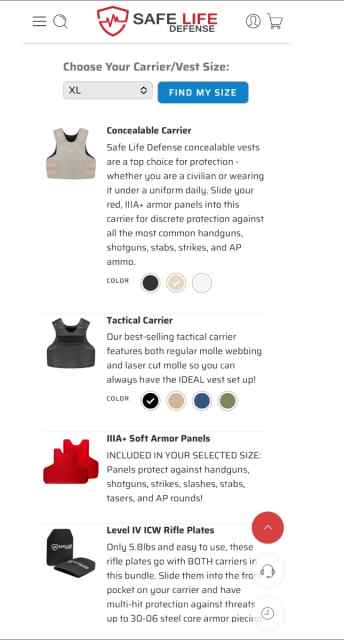 Safe Life Defense Body Armor Bundle - XL 