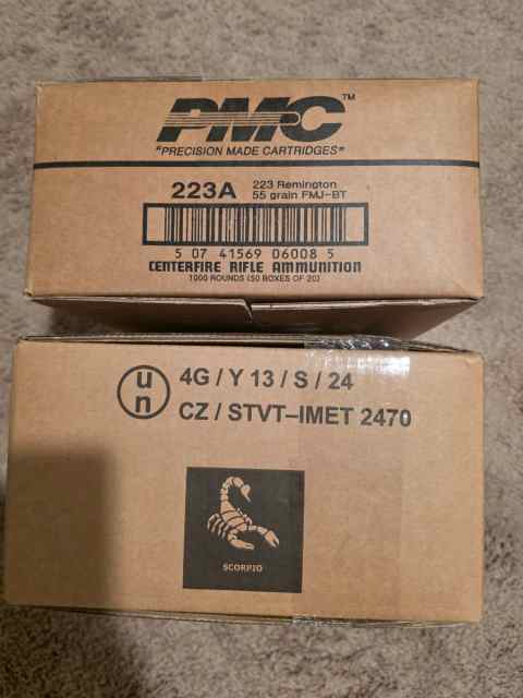 PMC Bronze and Scorpio 223 - 1k round cases