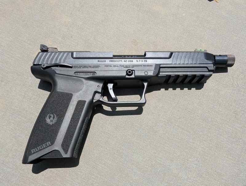 Ruger-57 with threaded barrel and 560 rds