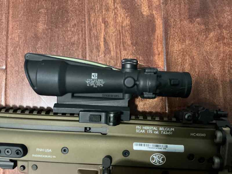 ACOG 3.5X35 scope with Green Chevron BAC Reticle 