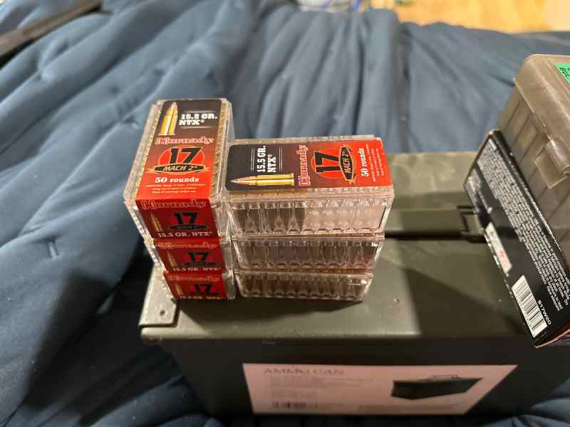 .17 Mach 2 Hornady 15.5 grain- 270 rounds- 