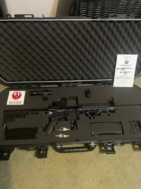 Ruger AR-556 With Many Accessories and Case