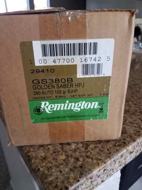 .380 AUTO REMINGTON GOLDEN SABER JHP CASE $295