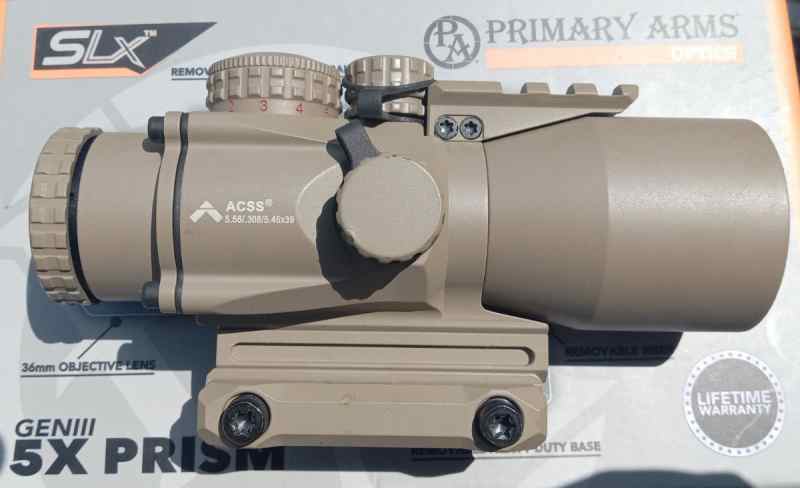 Primay Arms 5X SLX prism FDE