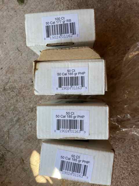Full boxes of .50 caliber air rifle slugs ammo