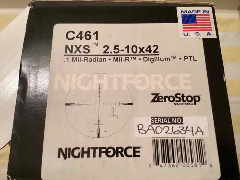 Nightforce NXS 2.5-10 w/Aadmount caps