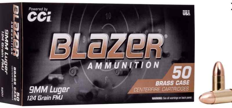 550 Rounds CCI Blazer Brass 9mm Luger 124 Grain