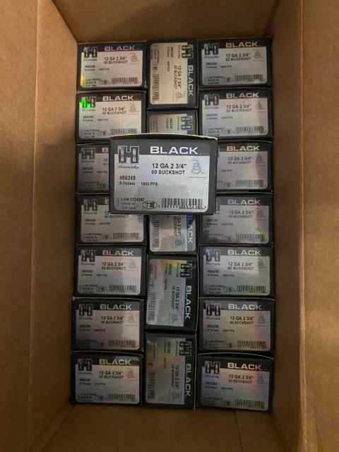 200 Rounds Hornady BLACK 12GA 00 Buck 2-3/4”