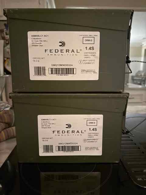 Federal XM855LC1 AC1 62 gr FMJ 5.56 420 Round Can