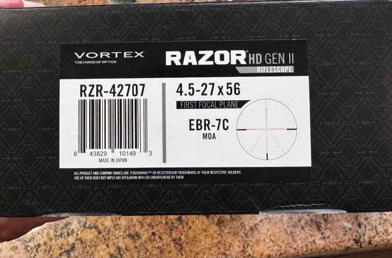 Razor hd gen 2 4.5-27 in badger ordnance c1 mount