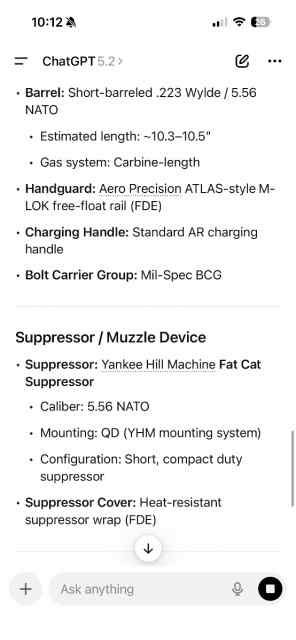223/556 10.5” with threaded barrel 