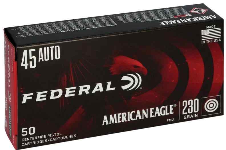 Federal 45 auto, 50 rounds - 230gr, Brass Casing