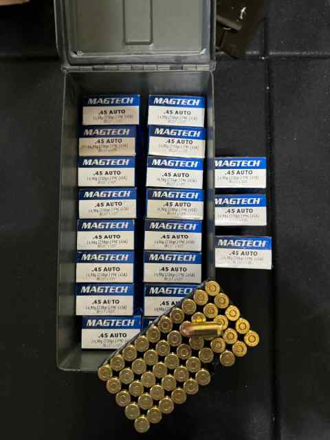 .45 acp 230gr 1050 rounds in box mag tech 