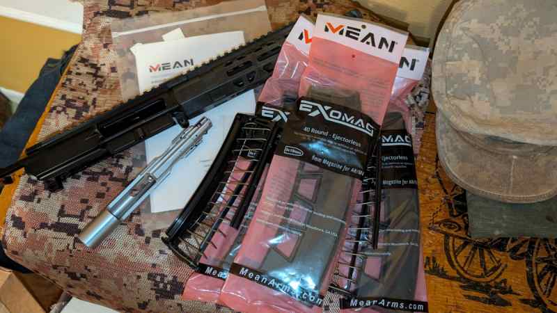 M.E.A.N Arms 7.5" 9mm upper with exo mags