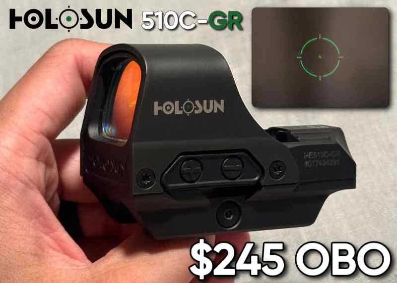 HOLOSUN 510C-GR ☆ LIKE NEW ☆ GREEN DOT OPTIC ☆ 