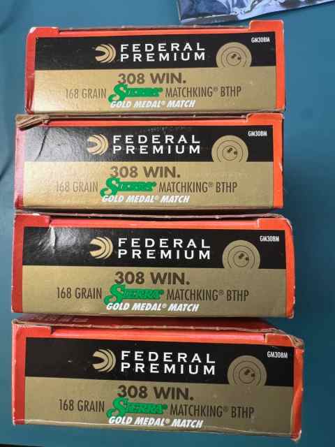 Federal Premium 308 Win Match King 168g gold medal