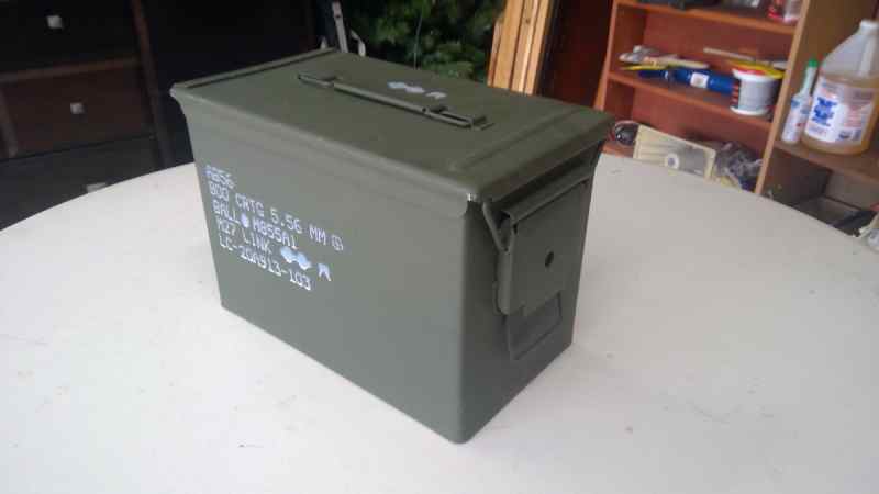Military surplus OD green steel &quot;Fat 50&quot; 5.56 ammo